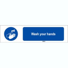 Brady Sten M011-297X74-Pe-Crd/1 ISO 7010 Sign - Wash your hands 819522