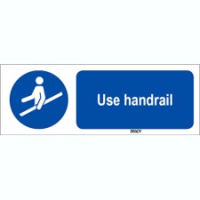 Brady Sten M012-297X105-Al-Crd/1 ISO 7010 Sign - Use handrail 819687
