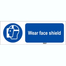 Brady Sten M013-297X105-Pp-Crd/1 ISO 7010 Sign - Wear face shield 819829