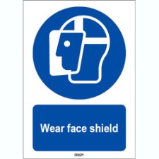 Brady Sten M013-297X420-Al-Crd/1 ISO 7010 Sign - Wear face shield 819834