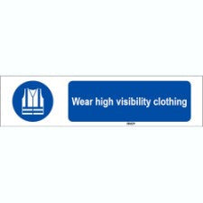 Brady Sten M015-297X74-Pe-Crd/1 ISO 7010 Sign - Wear high visibility clothing 820118