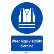 Brady Sten M015-148X210-Al-Crd/1 ISO 7010 Sign - Wear high visibility clothing 820130