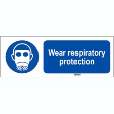 Brady Sten M017-600X200-Pp-Crd/1 ISO 7010 Sign - Wear respiratory protection 820427