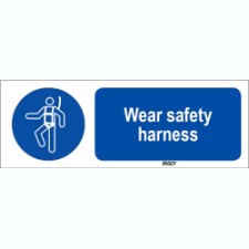 Brady Sten M018-600X200-Pe-Crd/1 ISO 7010 Sign - Wear safety harness 820568