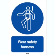 Brady Sten M018-297X420-Al-Crd/1 ISO 7010 Sign - Wear safety harness 820579