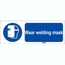 Brady Sten M019-450X150-Al-Crd/1 ISO 7010 Sign - Wear welding mask 820731