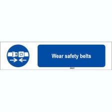 Brady Sten M020-297X74-Pe-Crd/1 ISO 7010 Sign - Wear safety belts 820863