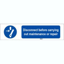 Brady Sten M021-297X74-Pe-Crd/1 ISO 7010 Sign - Disconnect before carrying out maintenance or repair 821012