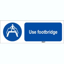 Brady Sten M023-297X105-Al-Crd/1 ISO 7010 Sign - Use footbridge 821326