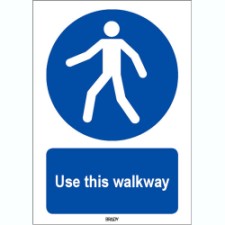 Brady Sten M024-210X297-Pp-Crd/1 ISO 7010 Sign - Use this walkway 821464