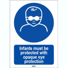 Brady Sten M025-148X210-Pp-Crd/1 ISO 7010 Sign - Infants must be protected with opaque eye protection 821612