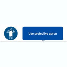 Brady Sten M026-297X74-Pe-Crd/1 ISO 7010 Sign - Use protective apron 821757