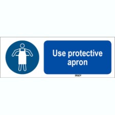Brady Sten M026-150X50-Pp-Crd/1 ISO 7010 Sign - Use protective apron 821764