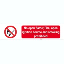 Brady Sten P003-297X74-Pe-Crd/1 ISO 7010 Sign - No open flame; Fire, open ignition source and smoking prohibited 822204