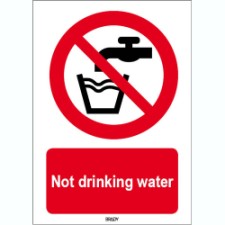 Brady Sten P005-297X420-Pe-Crd/1 ISO 7010 Sign - Not drinking water 822500