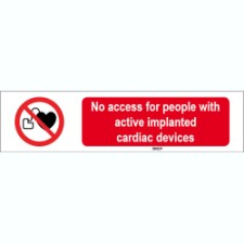 Brady Sten P007-297X74-Pp-Crd/1 ISO 7010 Sign - No access for people with active implanted cardiac devices 822808