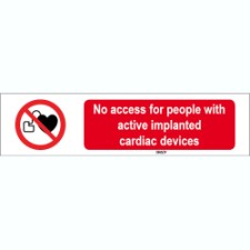 Brady Sten P007-297X74-Pe-Crd/1 ISO 7010 Sign - No access for people with active implanted cardiac devices 822800