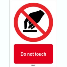Brady Sten P010-210X297-Pe-Crd/1 ISO 7010 Sign - Do not touch 823095