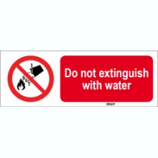 Brady Sten P011-600X200-Pp-Crd/1 ISO 7010 Sign - Do not extinguish with water 823258