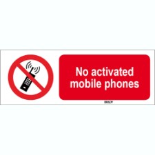 Brady Sten P013-450X150-Pe-Crd/1 ISO 7010 Sign - No activated mobile phones 823547