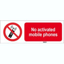 Brady Sten P013-297X105-Pe-Crd/1 ISO 7010 Sign - No activated mobile phones 823546