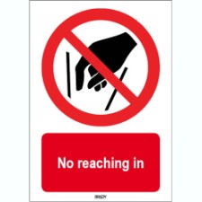 Brady Sten P015-210X297-Pe-Crd/1 ISO 7010 Sign - No reaching in 823840