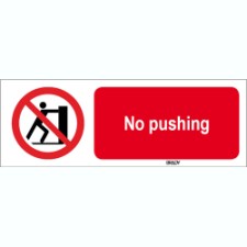 Brady Sten P017-600X200-Pp-Crd/1 ISO 7010 Sign - No pushing 824003