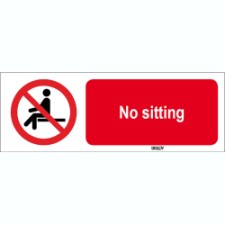 Brady Sten P018-600X200-Pp-Crd/1 ISO 7010 Sign - No sitting 824152