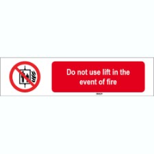Brady Sten P020-297X74-Pp-Crd/1 ISO 7010 Sign - Do not use lift in the event of fire 824447