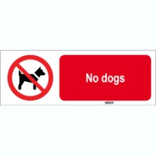 Brady Sten P021-297X105-Al-Crd/1 ISO 7010 Sign - No dogs 824604