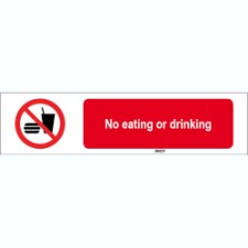 Brady Sten P022-297X74-Pe-Crd/1 ISO 7010 Sign - No eating or drinking 824737