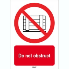 Brady Sten P023-148X210-Pp-Crd/1 ISO 7010 Sign - Do not obstruct 824890