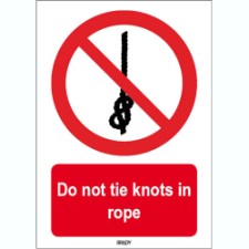 Brady Sten P030-297X420-Pp-Crd/1 ISO 7010 Sign - Do not tie knots in rope 825935