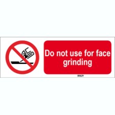 Brady Sten P032-600X200-Pe-Crd/1 ISO 7010 Sign - Do not use for face grinding 826230