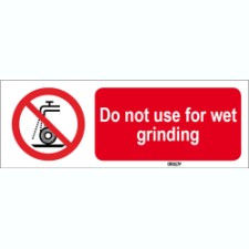 Brady Sten P033-297X105-Pp-Crd/1 ISO 7010 Sign - Do not use for wet grinding 826385