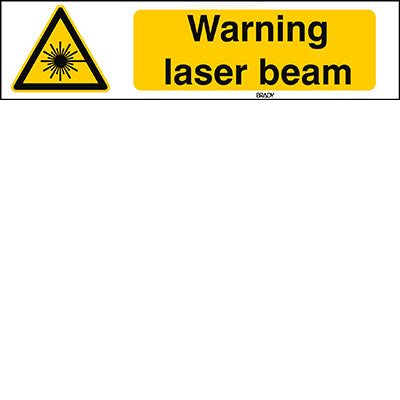 Brady Sten W004-297X74-Pe-Crd/1 ISO Safety Sign - Warning; Laser beam 826969