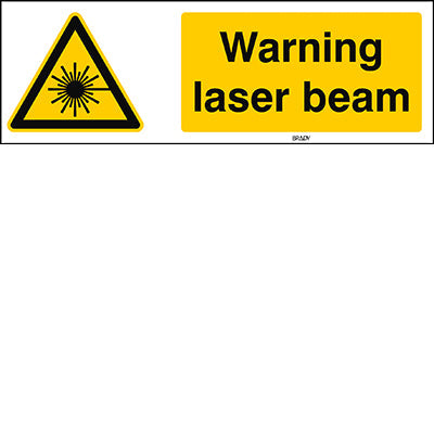 Brady Sten W004-297X105-Pp-Crd/1 ISO Safety Sign - Warning; Laser beam 826978