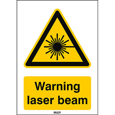 Brady Sten W004-148X210-Pe-Crd/1 ISO Safety Sign - Warning; Laser beam 826965