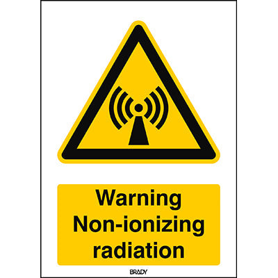 Brady Sten W005-297X420-Pe-Crd/1 ISO 7010 Sign - Warning; Non-ionizing radiation 827115