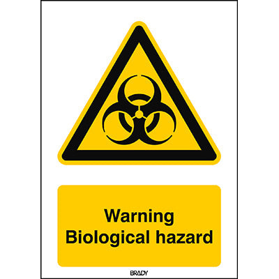 Brady Sten W009-148X210-Pp-Crd/1 ISO 7010 Sign - Warning: Biological hazard 827713