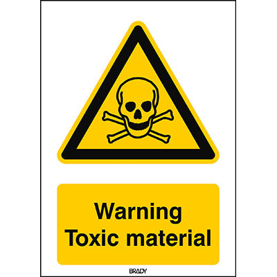 Brady W/W016/En267/Tw-148X210-1 ISO Safety Sign - Warning; Toxic material 235807