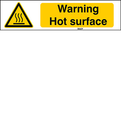 Brady Sten W017-297X74-Pe-Crd/1 ISO 7010 Sign - Warning; Hot surface 828893