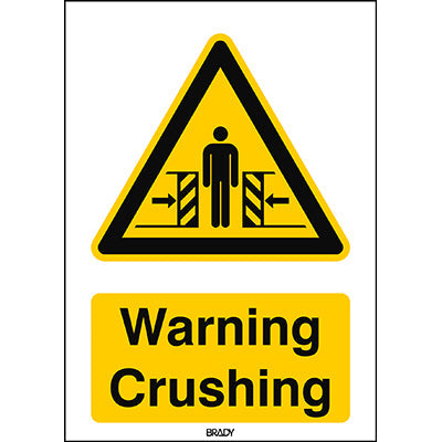 Brady W/W019/En250/Twm-297X420-1 ISO Safety Sign - Warning; Crushing 236976