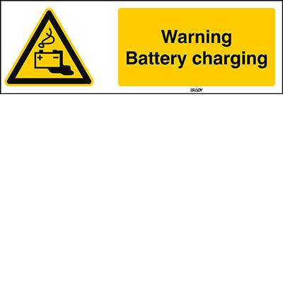 Brady Sten W026-600X200-Pe-Crd/1 ISO 7010 Sign - Warning: Battery charging 830228