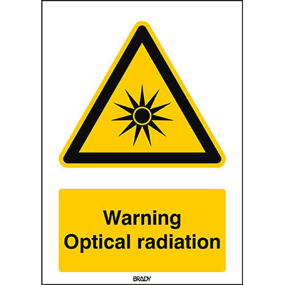 Brady Sten W027-297X420-Pp-Crd/1 ISO 7010 Sign - Warning; Optical radiation 830379
