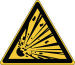 Brady W/W002/Nt-Sa-Tri 10/54-B Warning; explosive material - ISO 7010 138995
