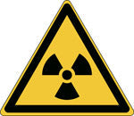Brady Pic W003-Tri 025-Pe-Roll/1 ISO Safety Sign - Warning; Radioactiv