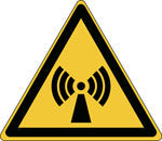 Brady Pic W005- Tri 050-Pe-Sheet/7 ISO Safety Sign - Warning; Non-ionizing radiation 827057