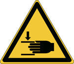 Brady W/W024/Nt-Sa-Tri 10/54-B Warning; Crushing of hands - ISO 7010 139015