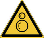Brady W/W025/Nt-Sa-Tri 10/54-B Warning; Counter rotating rollers - ISO 7010 139018
